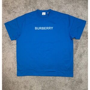 Burberry Blue Cotton Logo T Shirt Mens Size XL New w/tags